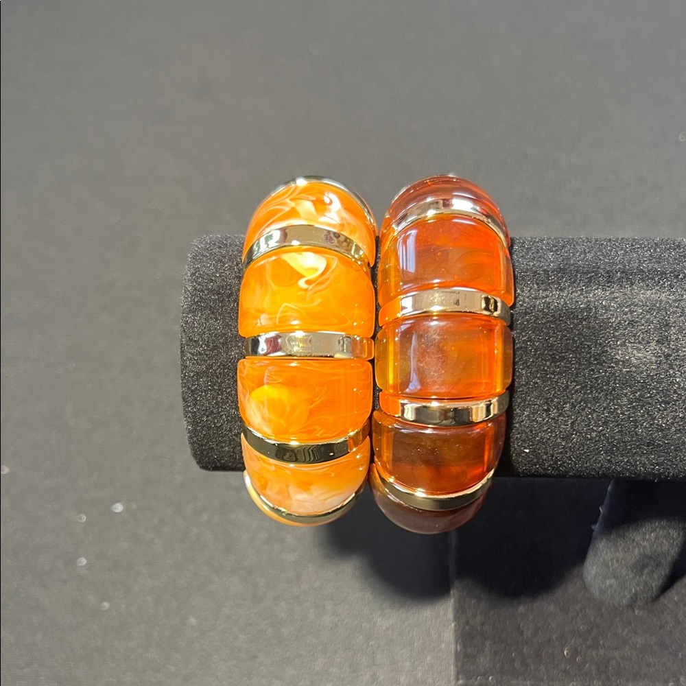 Elegant Orange and Gold Women's Bracelet Set